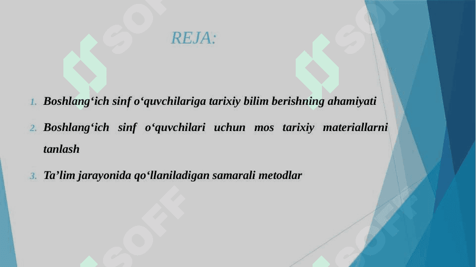 BOSHLANG'ICH SINF O'QUVCHILARINI TARIXIY MATERIALLAR BILAN TANISHTIRISH. 2