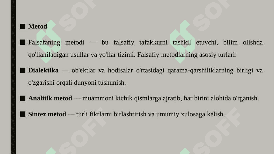 Falsafaning metod,qonun va kategoriyalari 8
