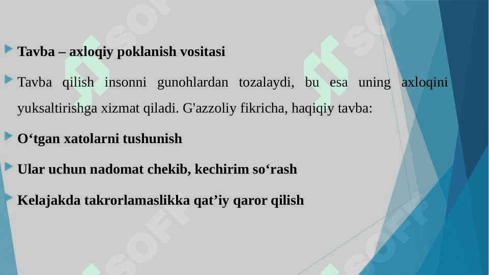 G'AZZOLIYNING "TAVBA" ASARI ASOSIDA "DIN VA AXLOQ" 4