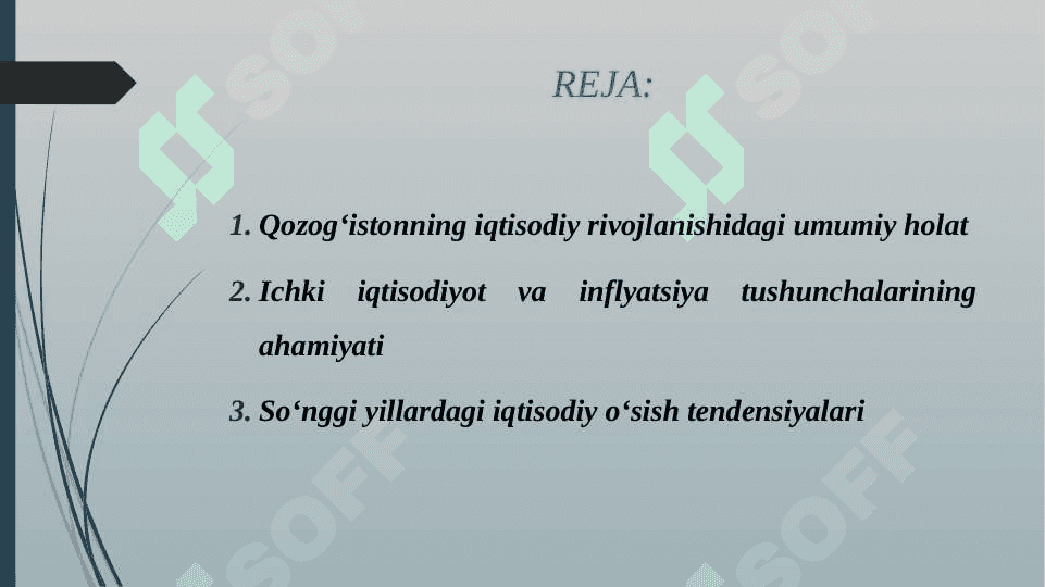 QOZOG'ISTON DAVLATINING ICHKI IQTISODIY RIVOJLANISHI HAMDA INFLATSIYA JARAYONING O'SIB BORISHI 2