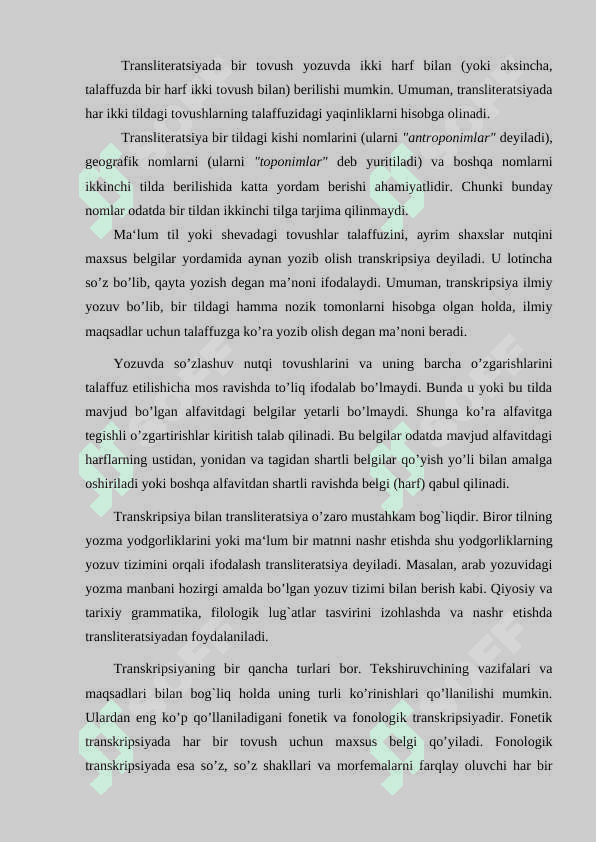 TRANSKRIPSIYA VA UNING TURLARI 7