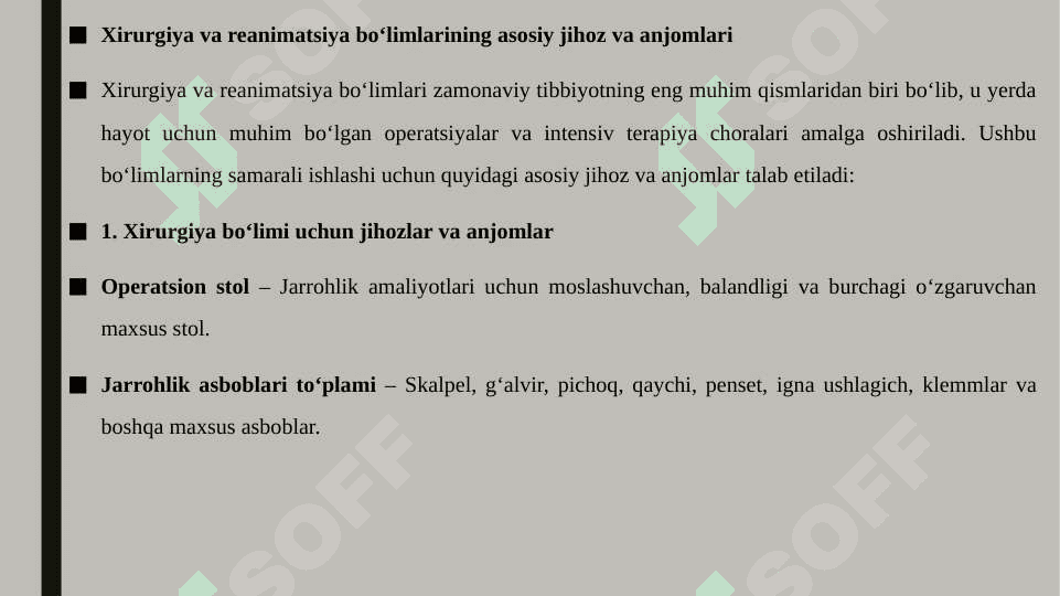 XIRURGIYA VA REANIMATSIYA BULIMLARI ASOSIY JIXOZ VA ANJOMLARI 3