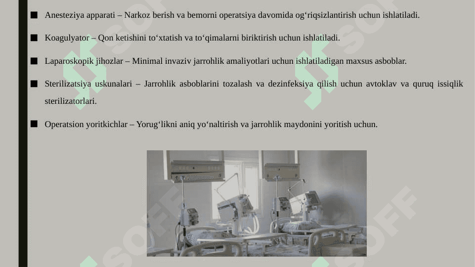XIRURGIYA VA REANIMATSIYA BULIMLARI ASOSIY JIXOZ VA ANJOMLARI 4