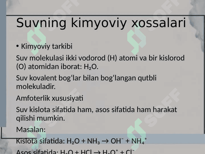 Suvning agregat holati va tabiatda aylanishi 5