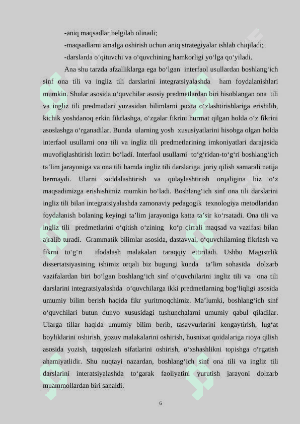 BОSHLANGʻICH SINF ОNA TILI VA O‘QISH SAVODXONLIGI DARSLARINI INGLIZ TILI BILAN INTEGRATSIYALASH YO‘LLARI 6