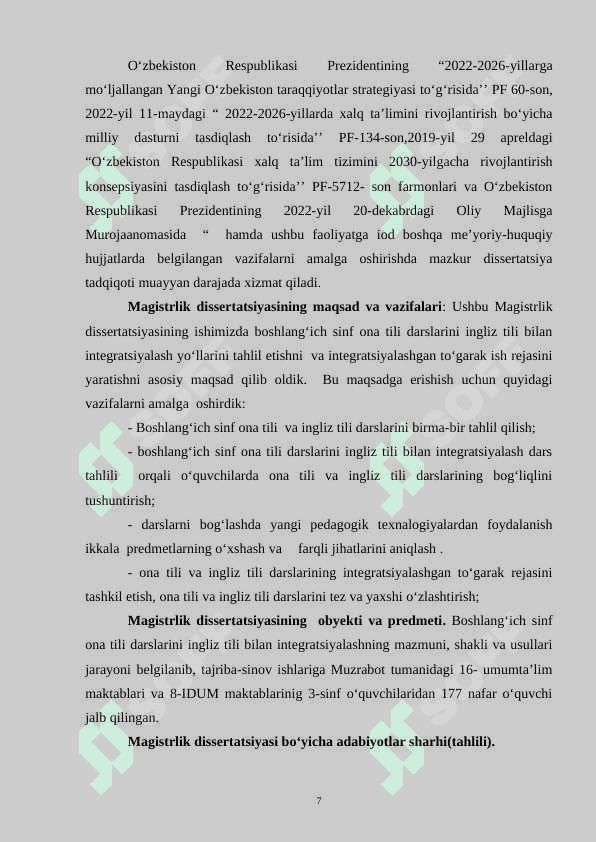 BОSHLANGʻICH SINF ОNA TILI VA O‘QISH SAVODXONLIGI DARSLARINI INGLIZ TILI BILAN INTEGRATSIYALASH YO‘LLARI 7