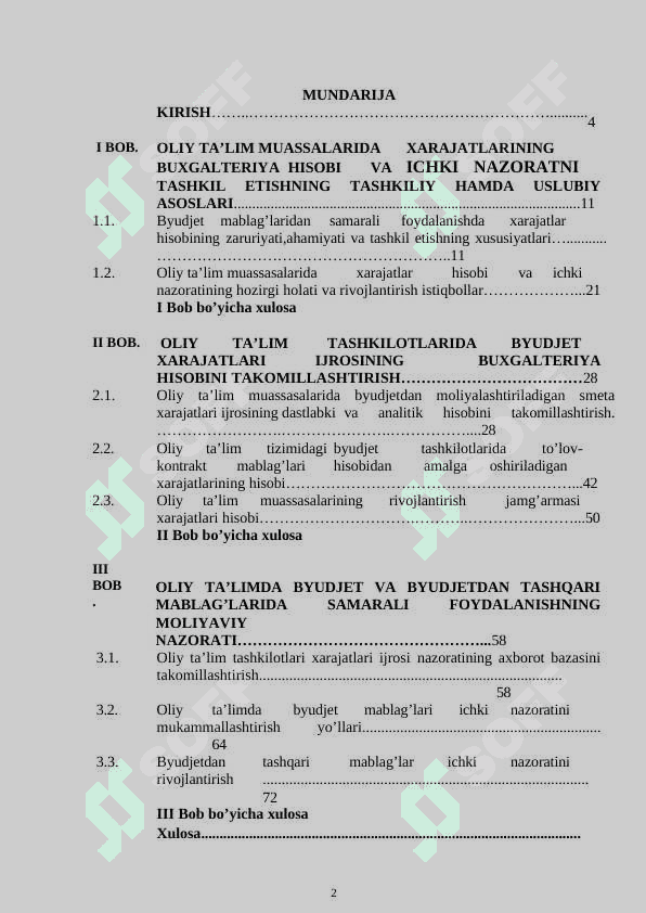 Oliy ta’lim muassasalarida buxgalteriya hisobi va ichki nazorat tizimini takomillashtirish 2