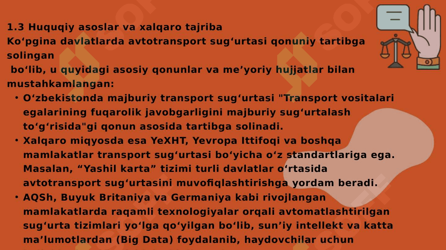 AVTOTRANSPORT SUG'URTASINING O'ZIGA XOS XUSUSIYATLARI VA UNI ISTIQBOLDA RIVOJOLANTIRISH YO'NALISHLARI 5
