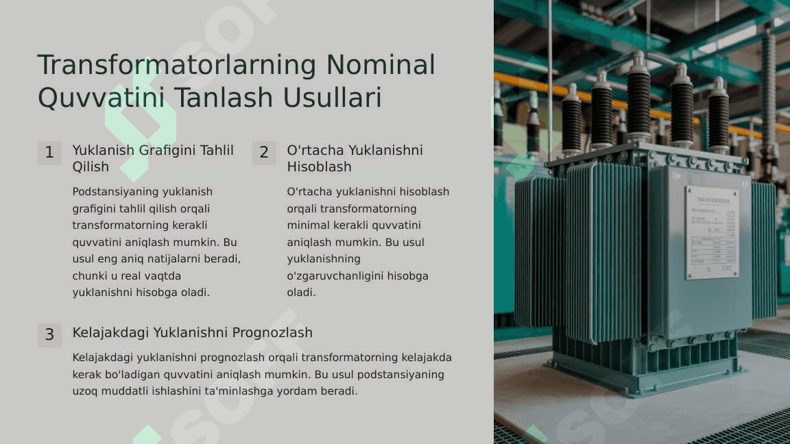 Podstansiya Qurilmalarining Asosiy Ko'rsatkichlarini Aniqlash. 3