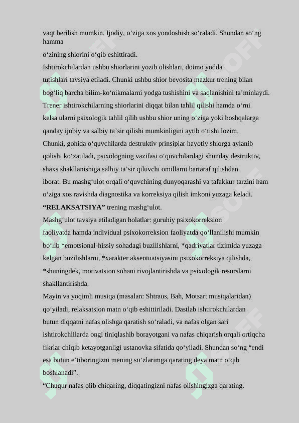 Psixokorreksion treninglar to'plami 3