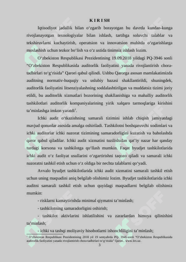 Byudjet tashkilotlari ichki audit tekshiruv jarayonida ma’lumotlarni yig’ish, umumlashtirish, tahlil qilish 3