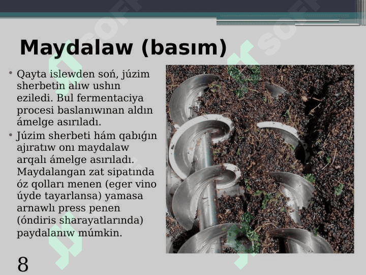 Vino alıwda juzimdi qayta islew 8