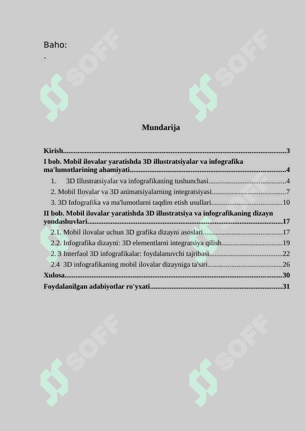 Mobil ilovalar yaratuvchi dasturlarda 3D illustratsiyalar yaratish (infografika ma’lumotlar ko’rinishida) 2