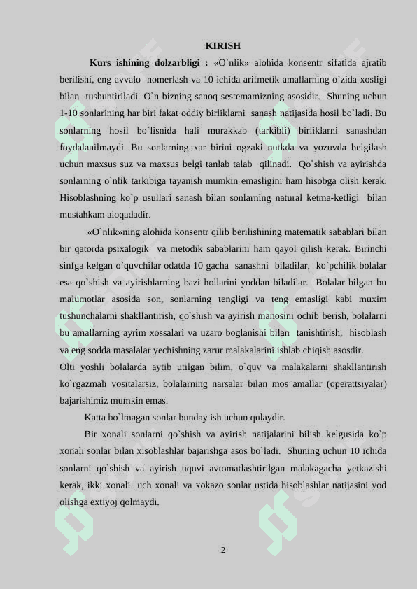 O`NLIK ICHIDA SONLARNI NOMЕRLASHNI O`RGANISH 2