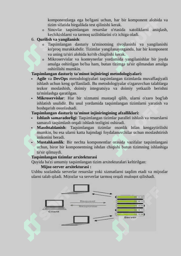 Taqsimlangan dasturiy ta’minot injiniringi(Distributed software engineering) 3