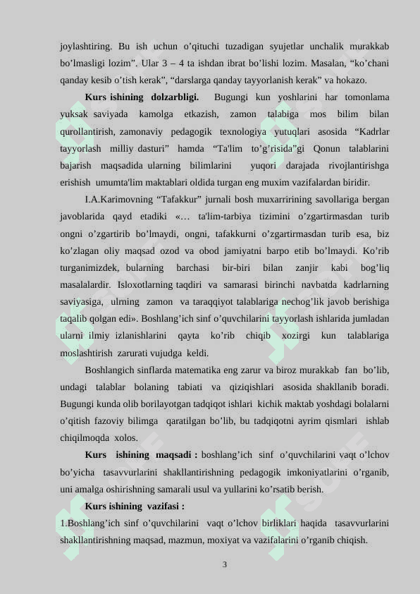 Uchinchi sinfda vaqt o`lchovlari 3
