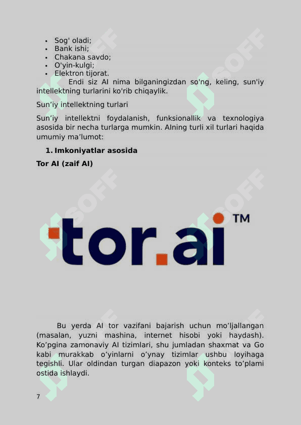 Sun‘iy intellekt tizimlaridan foydalanish 7