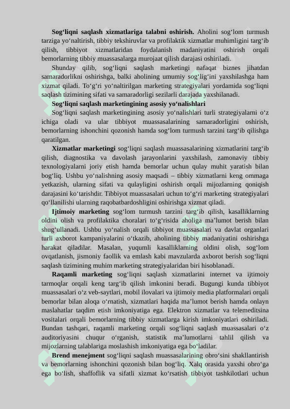 Sog‘liqni saqlash sohasida marketing va menejment 4