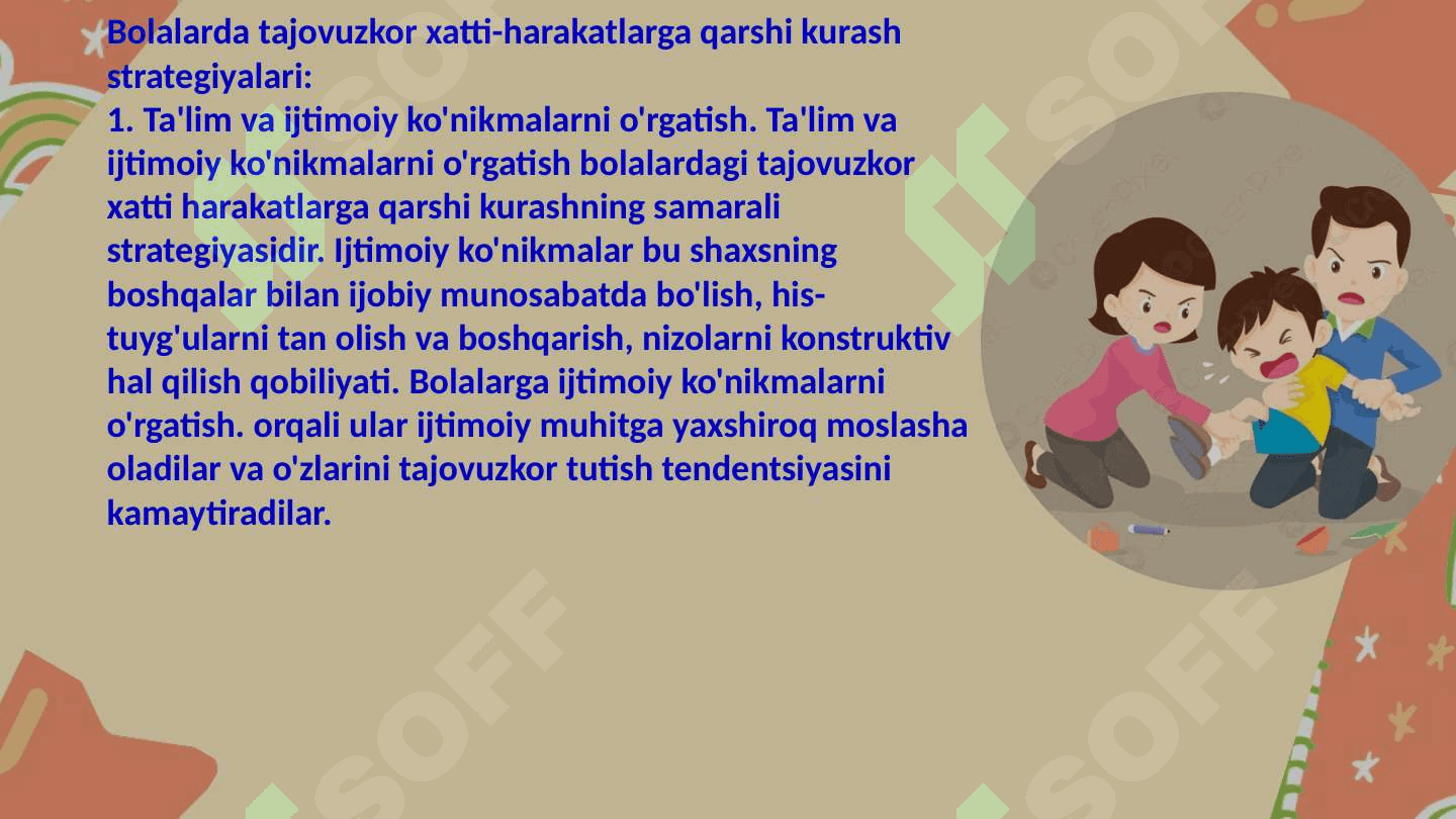 Maktabgacha va boshlangʻich maktab yoshidagi bolalarda tajovuzkor xatti-harakatlar va tashvish oʻrtasidagi bogʻliqlik+ 10 ta test + 10 ta glossary 8