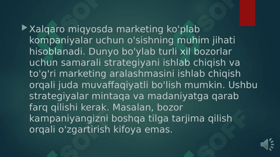Xalqaro marketing strategiyasining ta’rifi 4