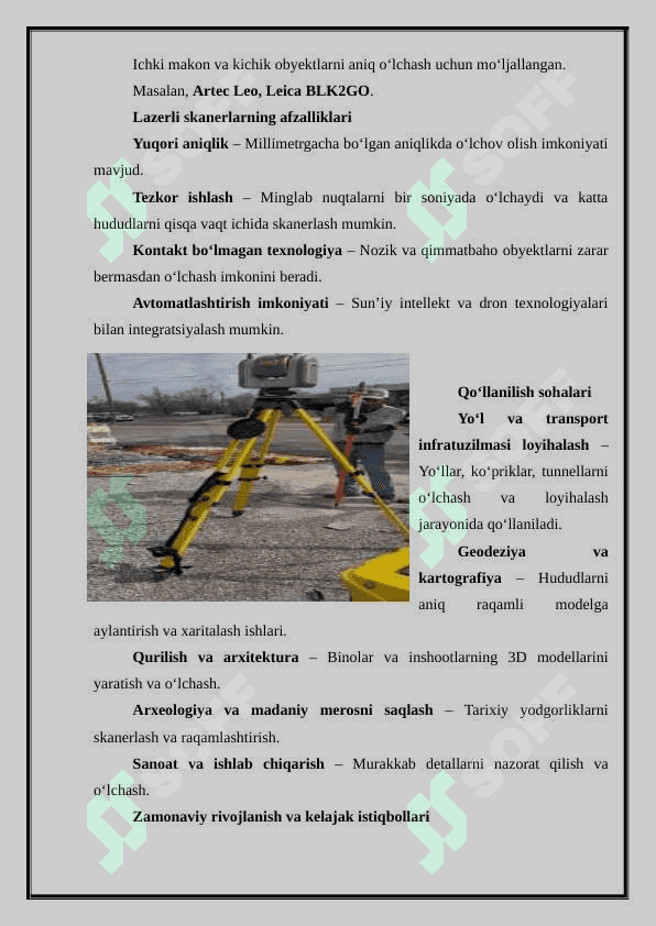 Zamonaviy lazerli skanerlar. 4
