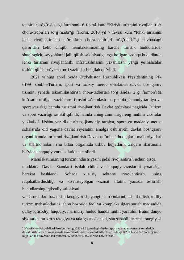 Turizmda raqobat strategiyalari va ularning samaradorligini oshirish 8
