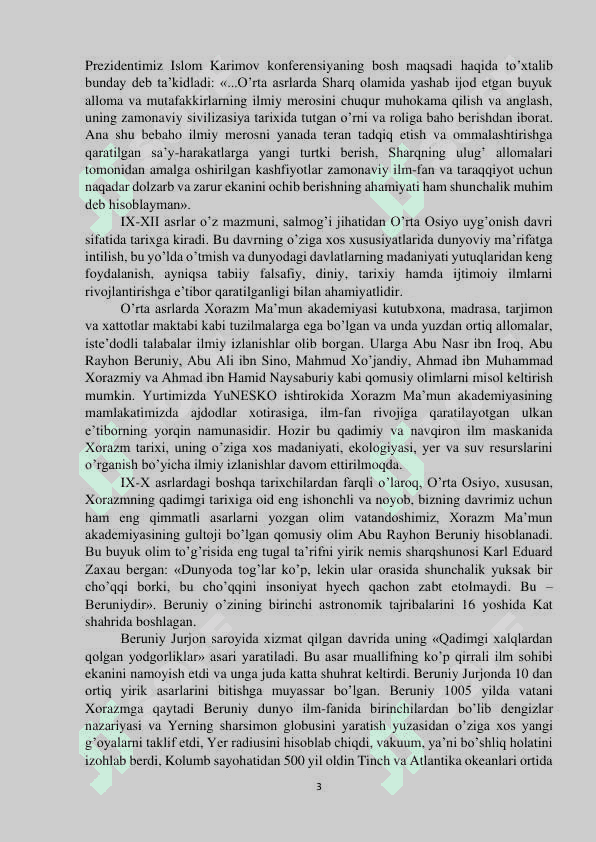 Abu Rayhon Beruniy ilmiy faoliyati va uning O’rta osiyo tarixshunosligiga qo’shgan xissasi 3