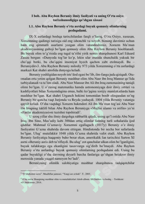 Abu Rayhon Beruniy ilmiy faoliyati va uning O’rta osiyo tarixshunosligiga qo’shgan xissasi 5