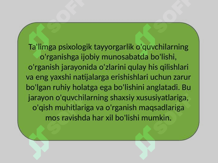 Taʼlimga psixologik tayyorgarlik slayd 3