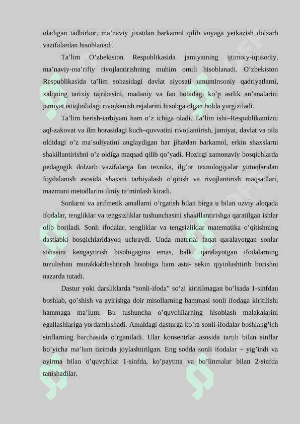 1- SINF OʻQUVCHILARINI MATNLI MASALALARNI YECHISHDA MULOHAZA YURITISH USULLARI 5