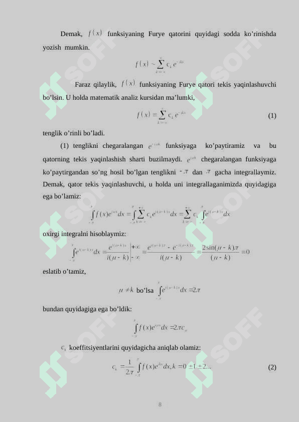 Furye almashtirishi 8