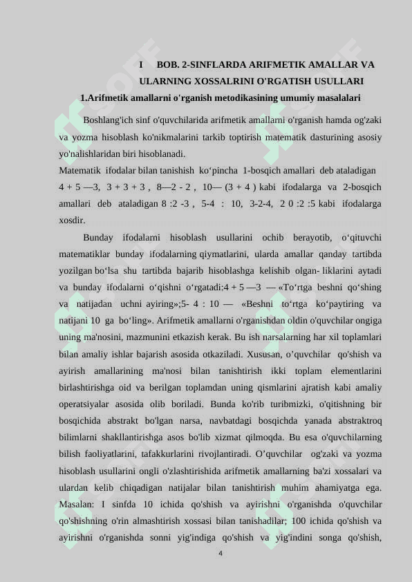 2- sinflarda sonli amallarning xossalarini o`rganish 4