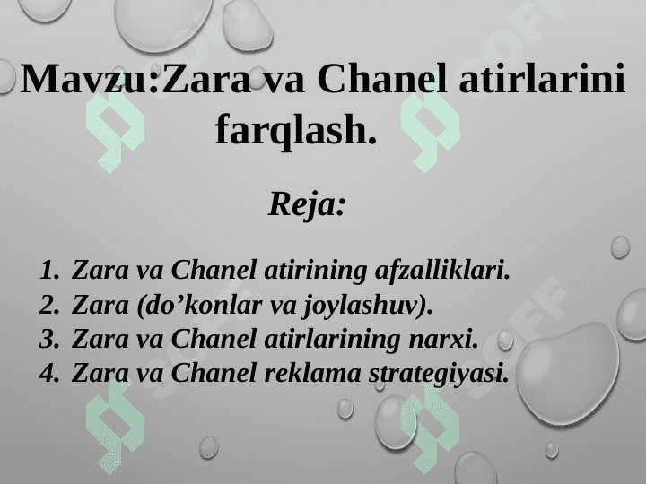 Zara va Chanel atirlarini farqlash. 2
