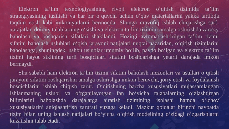 Elektron ta’lim va uni tashkil etish asoslari. 3