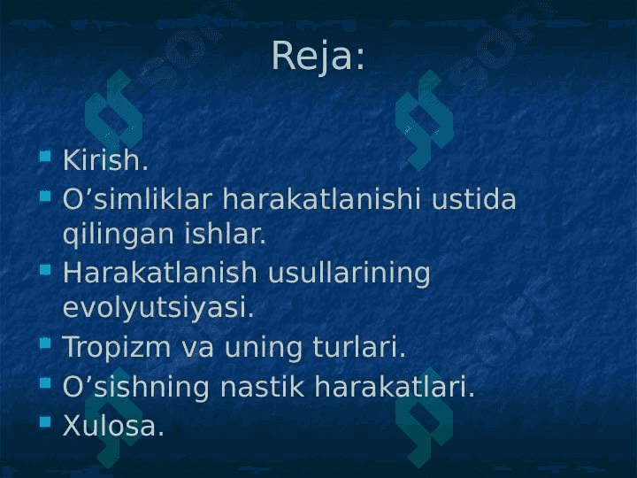 Oʻsimliklar harakatlanishi 3
