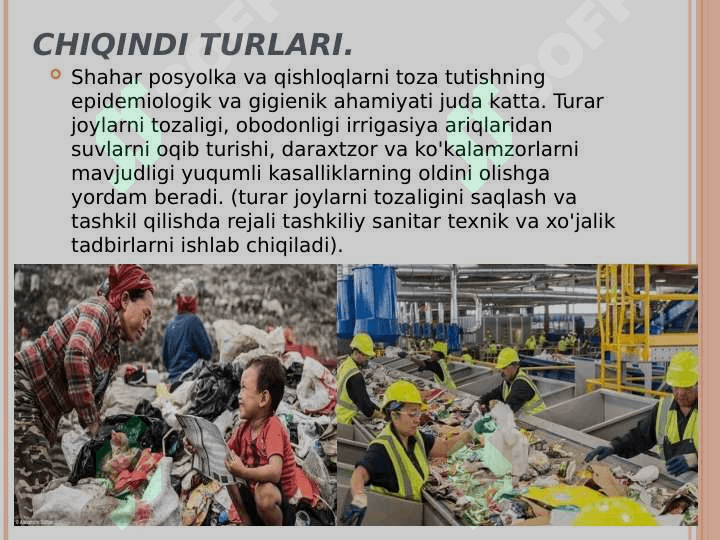 Chiqindilar va ularning xavfsizlik bo'yicha sinflanishi 2