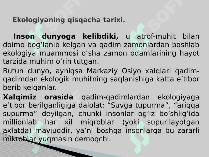 Ekologiya fani, uning predmeti va vazifalari 2