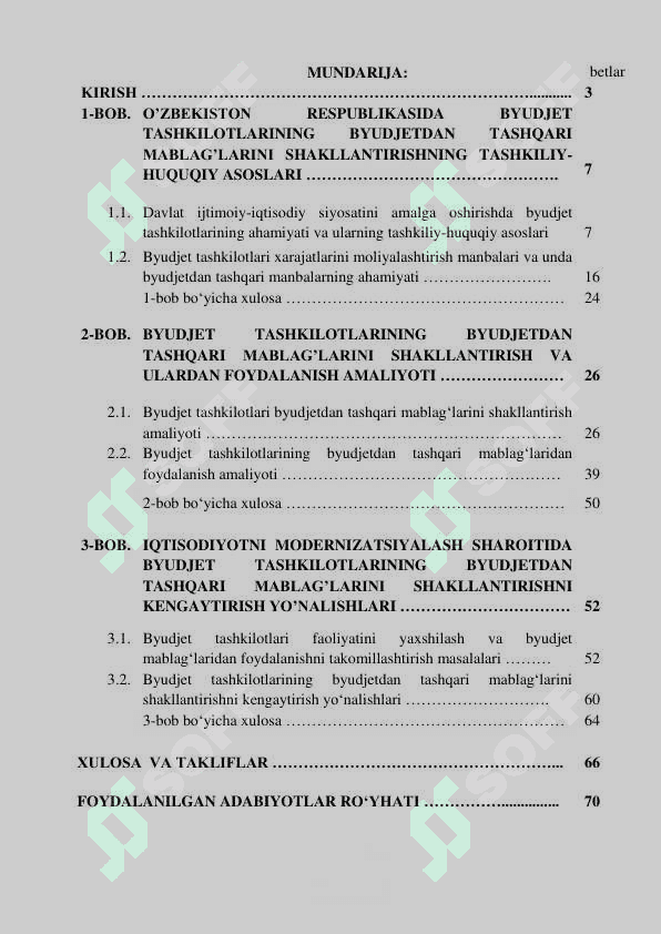 Byudjet tashkilotlarining byudjetdan tashqari mablag'lar hisobi Bitiruv malakaviy ishi pdf 2