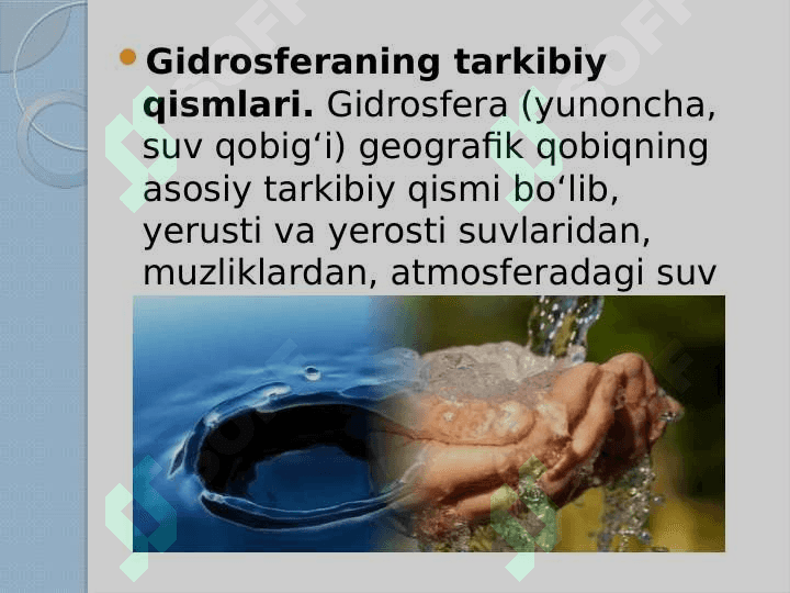 Gidrosfera va biosfera tarkibi o'zgarishining bilan bog'liq bo'lgan FVlar 2