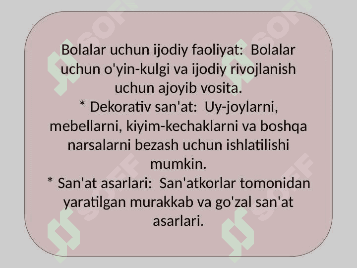 Applikatsiya va mozaika sanʼati haqida tushuncha slayd 7
