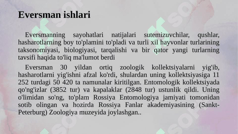 O‘rta Osiyo tabiati va hayvonot olamini o‘rganish asoslari 6