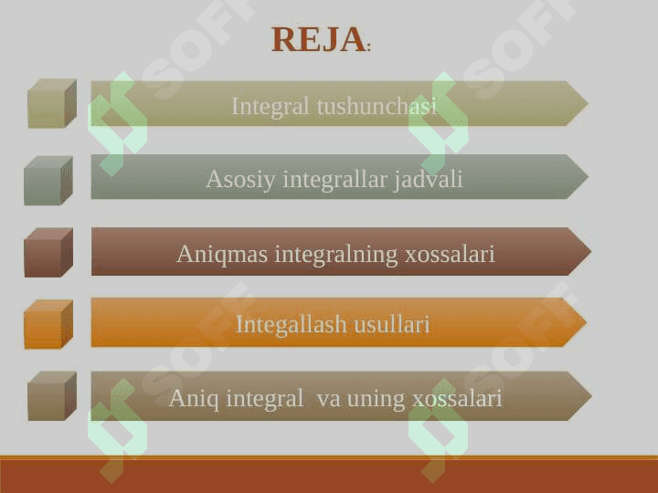 INTEGRAL HISOBNING ASOSIY QOIDALARI 2