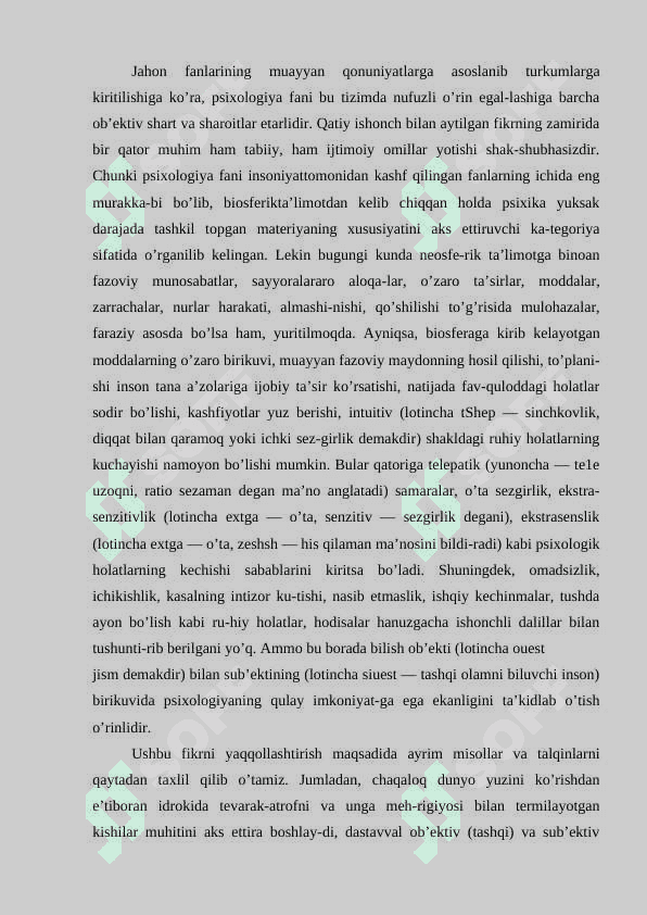 Umumiy psixologiya fanining predmeti, maqsadi va  vazifasi 2