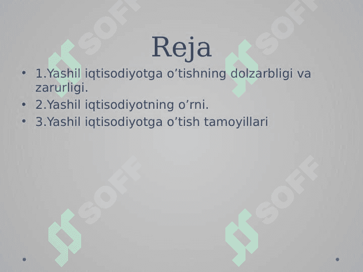 Barqaror rivojlanishni ta’minlashda yashil iqtisodiyotning o’rni 2
