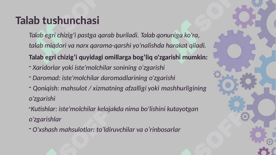 Talab va taklif  nazariyasi. Bozor muvozanati 6