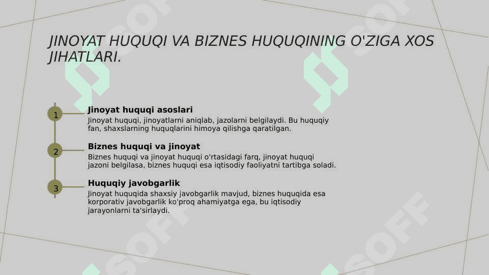 Biznes huquqining boshqa huquqiy fanlardan farqi 8