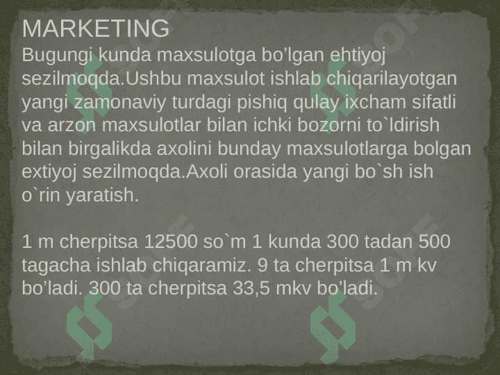 СHIQINDILARNI QAYTA  ISHLAB CHIQARISH BO`YICHA бизнес режа 8