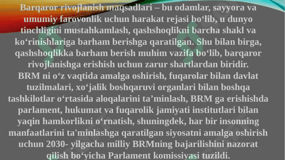 Barqaror rivojlanish vazifasi 5