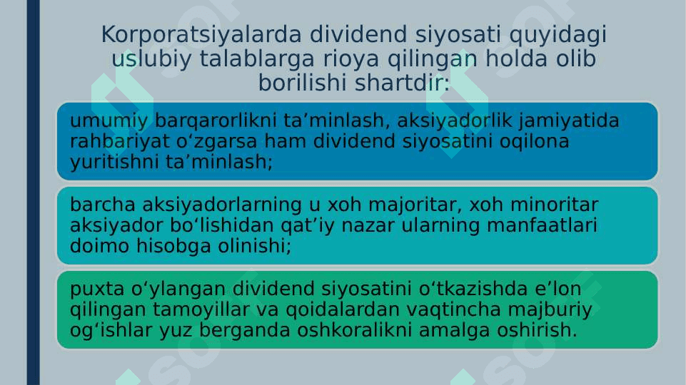 Korporatsiya dividendini boshqarish 8