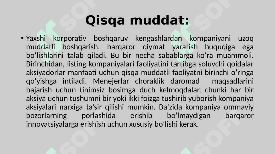 Korporativ boshqaruv muammolari va rivojlanish istiqbollari 7